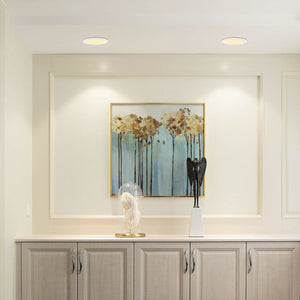 English Elm 6 Inch LED Recessed Ceiling Lights 12-Pack Ultra-Thin 9W 2700-5000K Dimmable Junction Box ETL W2312P375000