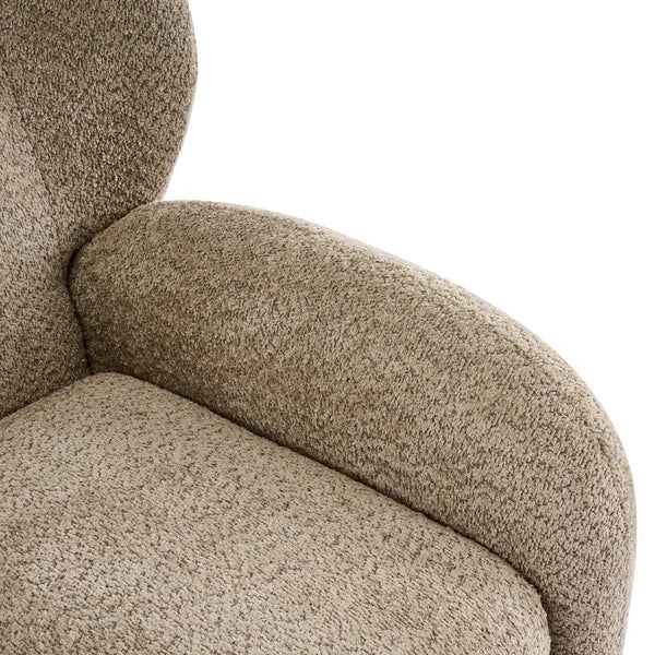 English Elm Wingback Boucle Accent Chair with Rounded Legs for Living Room or Reading Nook N776P376365D