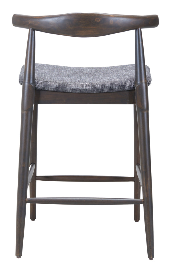 Zuo Modern Tuzka Counter Stool Set Of 2 - Modern Gray & Espresso Design For Chic Home Decor And Comfort Gray 100% Polyester,Rubberwood 110514-zuo-modern