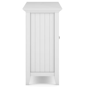 English Elm Acadian Tall TV Media Stand with Tempered Glass Doors, Solid Wood Crafted, Fits Up to 60" TVs White B136P158300