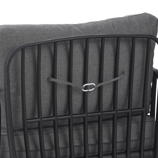 English Elm Christopher Knight Home® - ( SET OF 2 ) Outdoor Patio Club Chair with Waterproof Thick Cushions, Deep Seating, Modern Classic Style Black+ Gray N780P199454B-2