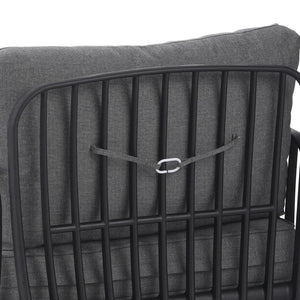 English Elm Christopher Knight Home® - 3 Piece Patio Conversation Set with Deep Seating Loveseat and Square Glass Coffee Table, Waterproof Cushions, Modern Outdoor Patio Furniture for Porch and Balcony (Seats 2, Heavy-Duty 400lb Capacity) Black+ Gray N780P199459B