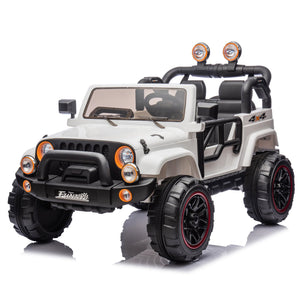 English Elm 24v Kids Electric Ride on Car with Parental Remote Rear Suspension and Bluetooth Audio White W1578P228746
