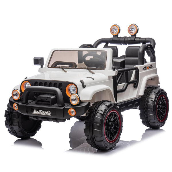 English Elm 24v Kids Electric Ride on Car with Parental Remote Rear Suspension and Bluetooth Audio White W1578P228746