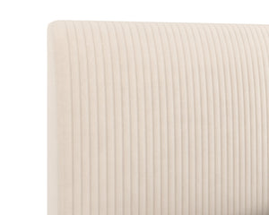 Sunpan Harris Bed - Modern Upholstered Design with Fine Tufting and Stainless Steel Gold Legs for Style Queen