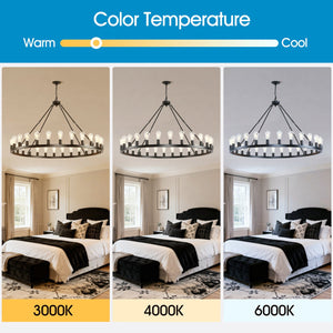 English Elm 39.4 Inch Wagon Wheel Chandelier 12-light Matte Black Farmhouse Pendant for Foyer Dining W5008P389282