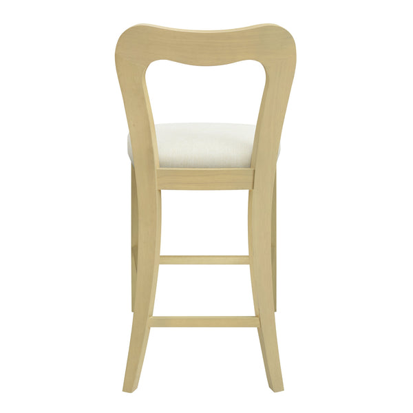 English Elm Christopher Knight Home® - Counter Stool with Curved Ergonomic Back, Solid Rubberwood Frame and Plush Upholstered Seat for Comfort Beige,Natural Ash N771P254008A