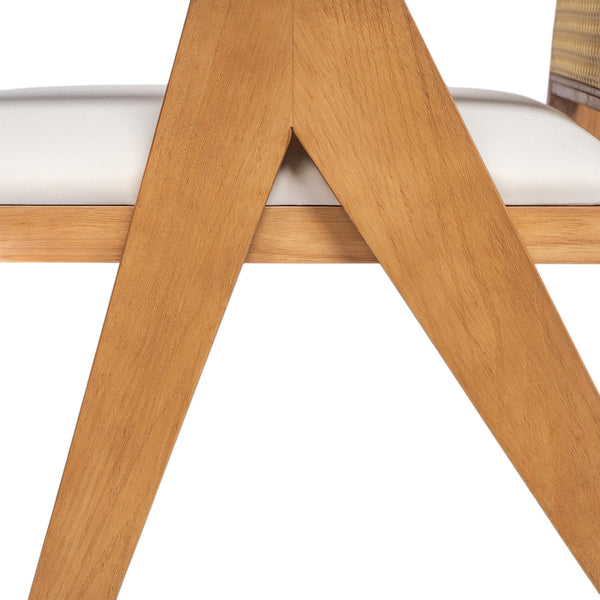 English Elm Christopher Knight Home® - Chandigarh Arm Dining Chairs Set Of 2 - Stylish Cane Upholstered Kitchen Chairs With Comfort & Charm N768P241396N