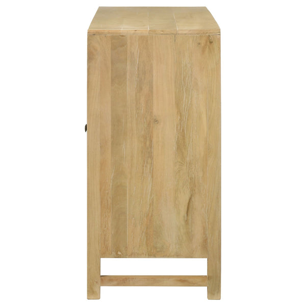 English Elm Ashton Solid Mango Wood Accent Cabinet with Woven Cane Doors and Brass Hardware B062P451992