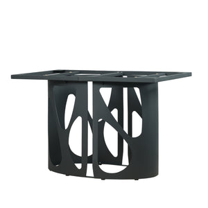 English Elm 70.86" Modern Sintered Stone Dining Table With Curved Black Top & Sturdy Iron Legs For 6-8 People W1535S00429