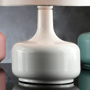 English Elm 17.25" Cheru Modern Mid-Century Touch Table Lamp – Powdered Metal Finish, 3-Way Touch-On, Sleek Decor White B072116252