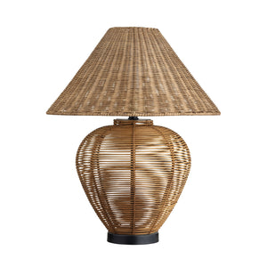 Crestview Collection 26"H Rattan Table Lamp - Handwoven Shade, Tropical Vibe, 2-bulb Socket, Natural Brown Finish   Cvnzam012a