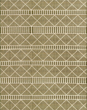 Unique Loom Outdoor Trellis Dalyan Machine Made Striped Rug Green, Ivory 7' 10" x 10' 0"