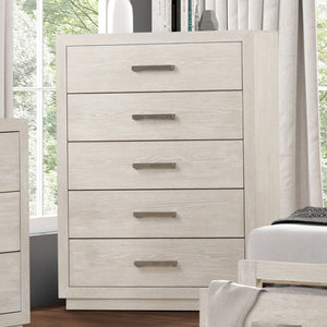 English Elm Transitional Tall Chest Acacia Wood Dovetail Drawers Light Gray Bedroom Storage B2741P434090
