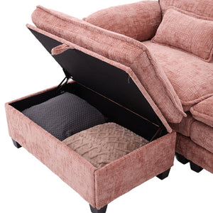 English Elm United Oversized 112" Modular Sectional Sofa Cloud Couch With Storage Ottoman, Usb Ports & Comfort Design W1568S00185-GIGA