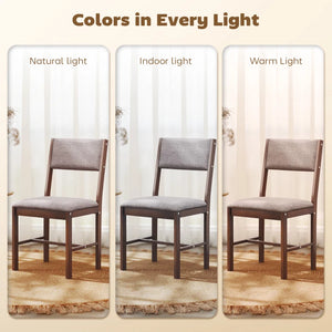 English Elm Comfortable Rubberwood Dining Chairs with Linen Fabric Cushioned Seats Set of 4 Brown,Light Brown T3971P459263