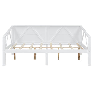 English Elm Twin Daybed Frame Solid Pine Sofa Bed for Guest Room Studio or Teen Bedroom White N708P266726K