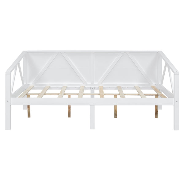 English Elm Twin Daybed Frame Solid Pine Sofa Bed for Guest Room Studio or Teen Bedroom White N708P266726K