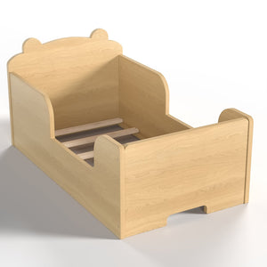 English Elm Toddler Bear Shaped Pine Floor Bed Low Profile Frame Safe Rounded Edges Kids Room Natural W1580P373255