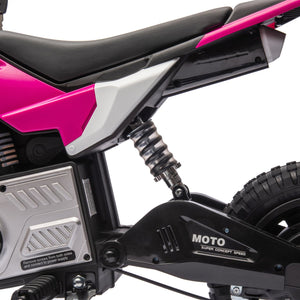 English Elm 24v Kids Electric Motocross Motorcycle 200w Hub Motor Suspension Led Bluetooth Audio Pink W1578P225049