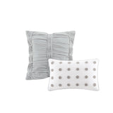 Urban Habitat Brooklyn Shabby Chic Cotton Jacquard Comforter Set with Euro Shams and Throw Pillows UH10-0199 Ivory