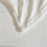 Beautyrest Heated Plush Casual Blanket BR54-0523 Ivory