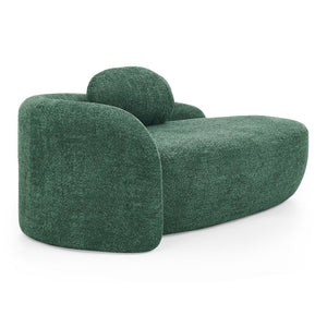 English Elm Modern Oval Bouclé Lounge Chair with Sculpted Armrest for Bedroom or Living Room Green W487P456127