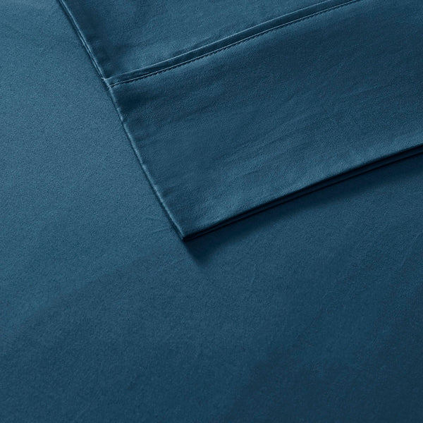 JLA Home Madison Park - Cotton sateen sheet set with peachy-soft finish, OEKO-TEX certified, durable wrinkle-resistant comfort Teal MPH20-0017