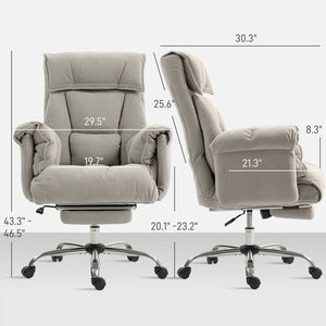 English Elm Reclining High Back Desk Chair with Flannel Cushioning and Extendable Footrest T3971P440171