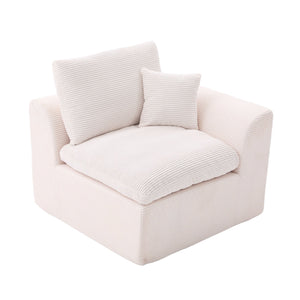 English Elm UNITED Cloud Couch Modular Sectional Sofa with Corduroy Cover, Ergonomic 2-Seater, No Assembly Needed Beige W1568P371117
