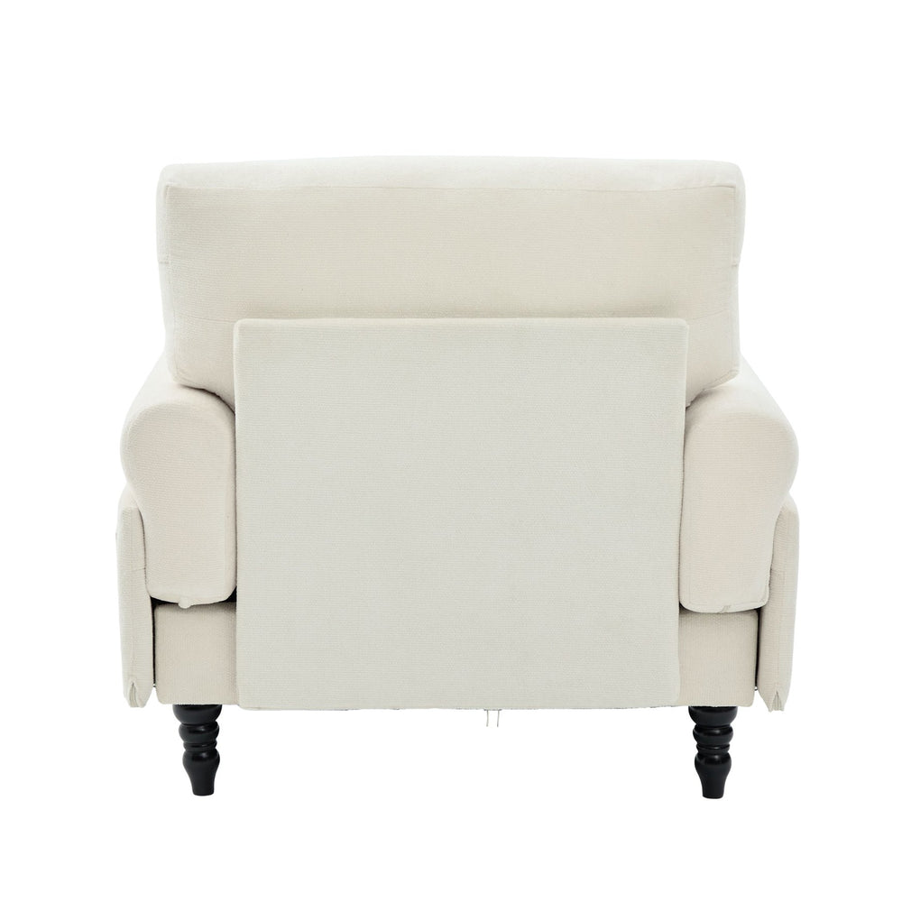 English Elm Modern Chenille Recliner Chaise Lounge Sofa Chair with High-Resilience Foam, Wide Seat, 550lb Capacity Beige W395P371331