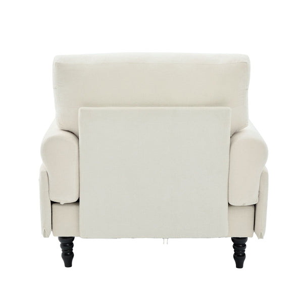 English Elm Modern Chenille Fabric Recliner Chaise Lounge Sofa with High-Resilience Foam, 550LB Capacity, Cozy Plush Backrest and Armrests for Living Room Relaxation Beige W395P371331