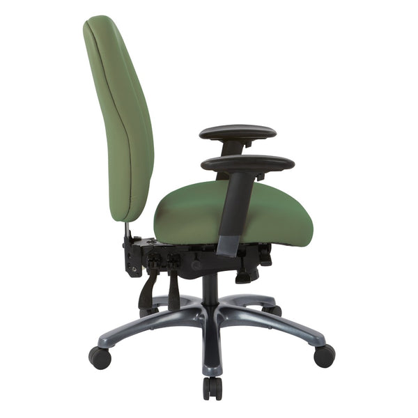 OSP Home Furnishings Multi-function Ergonomic High Back Office Chair with Lumbar Support and Titanium Base High Sage 8511-R106