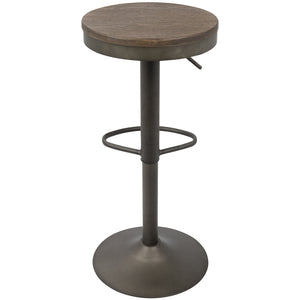 English Elm Dakota Industrial Adjustable Barstools - Rustic Charm & 360-Degree Swivel - Set Of 2 For Home Use B202P222404