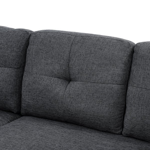 English Elm Pull-out Sofa Bed with Hidden Chaise Storage, Tufted Polyester Cushions, Compact Convertible Sleeper for Small Spaces Gray B355S00002