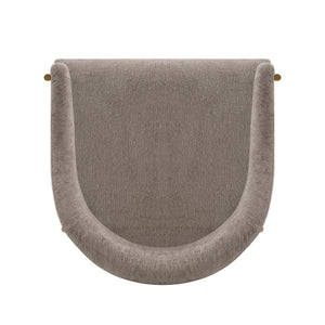 English Elm Lia Metal Chenille Armchair with Brushed Gold Accents, Floating Back Design, Luxurious Comfort Stone Gray B365P397705