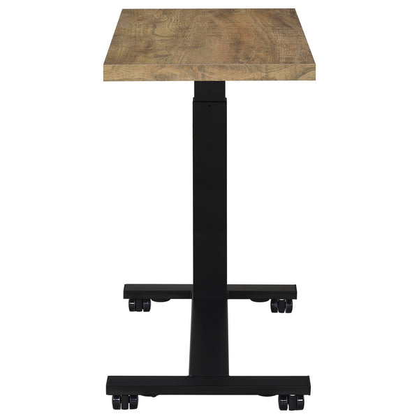 English Elm Geary Mango Height-Adjustable Mobile C-Table with Hand Crank, Locking Casters, Slim C-Base for Bedside Use B062P375562