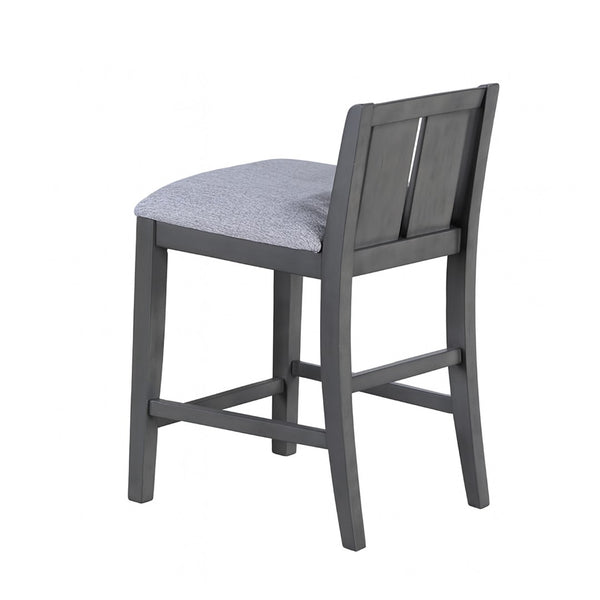 English Elm Set Of 2 Counter Height Chairs – Stylish Upholstered Seats In Gray For Modern Dining Spaces B016P392704-GIGA