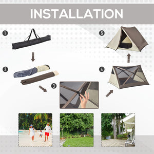 English Elm Outsunny Pop up Tent for 3 Waterproof Instant Setup Beach Camping with Rainfly W2225P217037