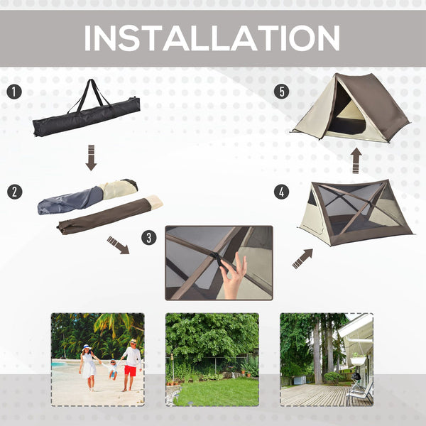 English Elm Outsunny Pop up Tent for 3 Waterproof Instant Setup Beach Camping with Rainfly W2225P217037