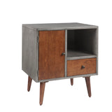 INK+IVY Stinson Industrial Storage Nightstand II136-0307 Grey