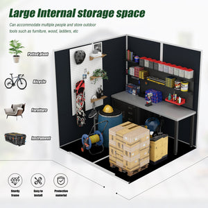 English Elm Campcraft Resin Storage Shed 6x6 Ft with Thick Pp Panels Uv Resistant Lockable W1598S00026