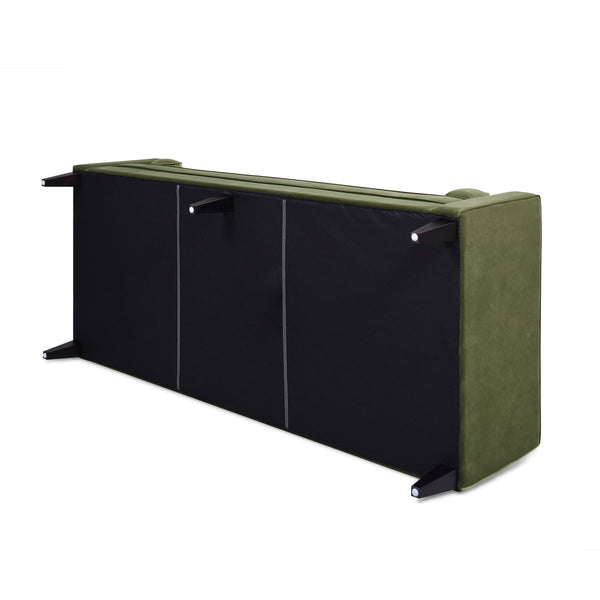 English Elm Jennifer Taylor Home - Nicholi 84" Mid-Century Sofa in Olive Performance Velvet — Handbuilt Solid Hardwood Frame, Durable Comfort B2719P238300