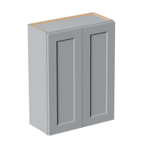 English Elm Gray Shaker Wall Cabinet Solid Wood Double Door Storage with Soft Close Hinges W5662P465941