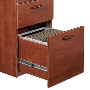 OSP Home Furnishings Napa Under Desk File Pedestal with Locking Drawers for Organized Office Storage Cherry NAP-65-CHY