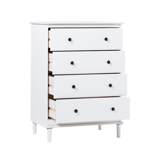 4-Drawer Solid Wood Dresser White BR4DDRWH-T Walker Edison