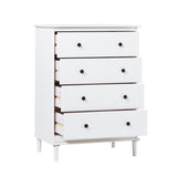 4-Drawer Solid Wood Dresser White BR4DDRWH-T Walker Edison