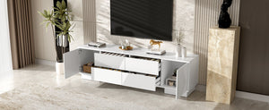 English Elm Vibe Haus Minimalist Media Console with Cabinets and Drawers for Living Room N724P360376K