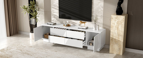 English Elm Vibe Haus Minimalist Media Console with Cabinets and Drawers for Living Room N724P360376K