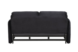 English Elm 3 In 1 Sleeper Sofa Couch Bed - Modern Black Fabric, Adjustable Comfort For Small Spaces & Guests W1420P225085